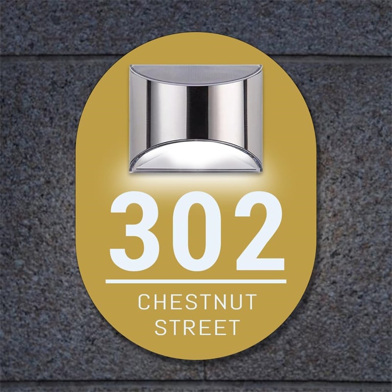 Personalized Oval Solar House Sign