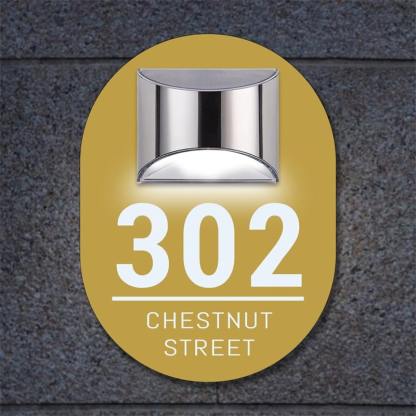 Personalized Oval Solar House Sign