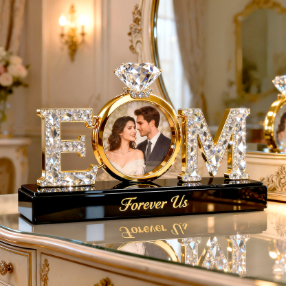 Personal isierte Paar Buchstaben ringe mit Fotos