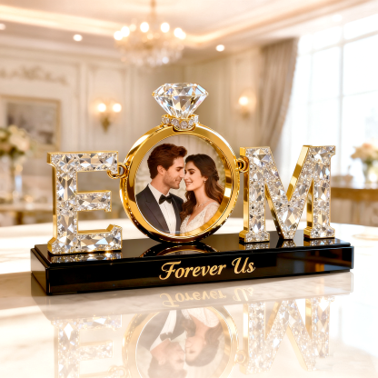 Personal isierte Paar Buchstaben ringe mit Fotos