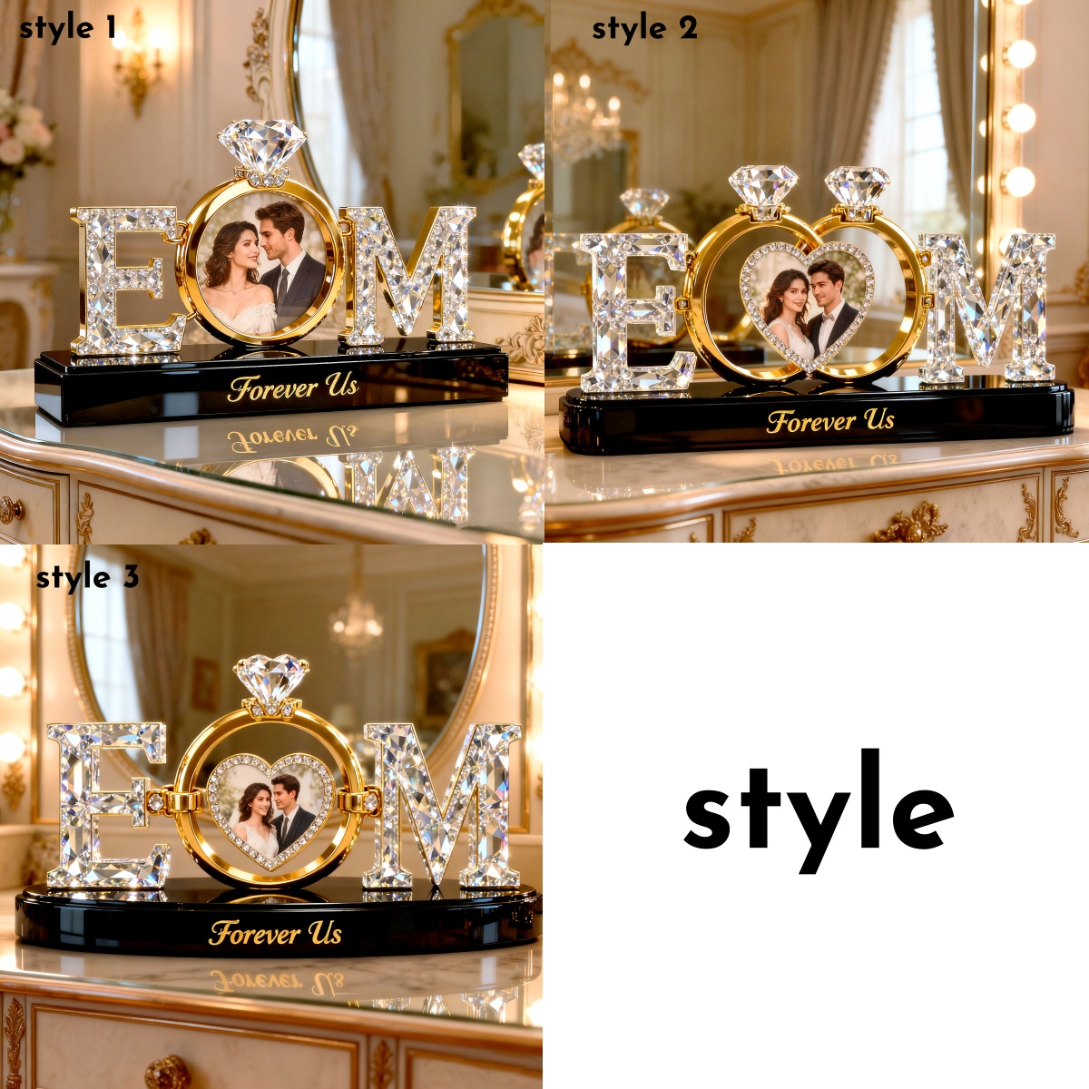 Personal isierte Paar Buchstaben ringe mit Fotos