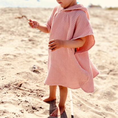 Personalized Embroidery Kids Waffle Bathrobe Cape - Suitable For Children Aged 2-7