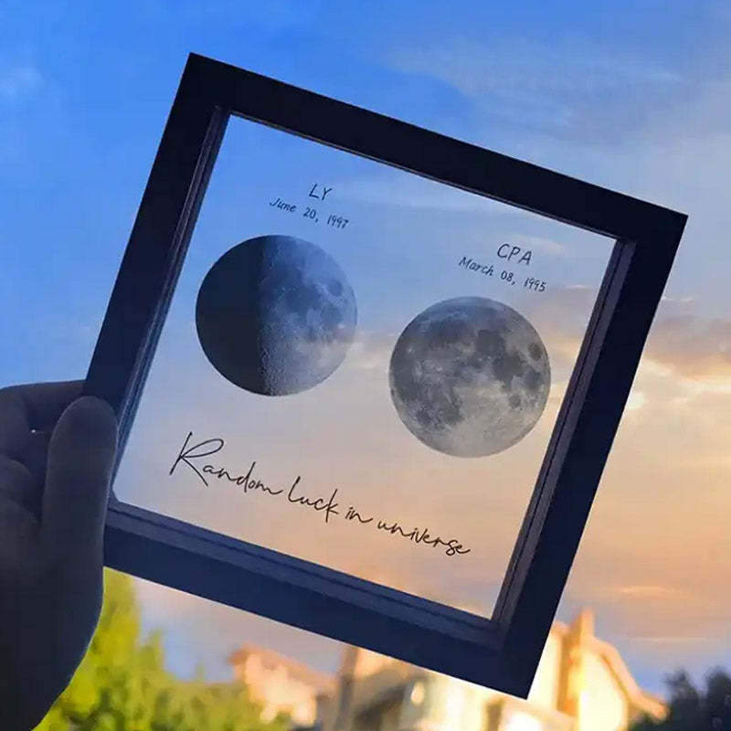 Personalisierter Sternenhimmel-Fotorahmen „Der Mond an dem Tag, an dem du geboren wurdest“-Paargeschenke/Dekoration