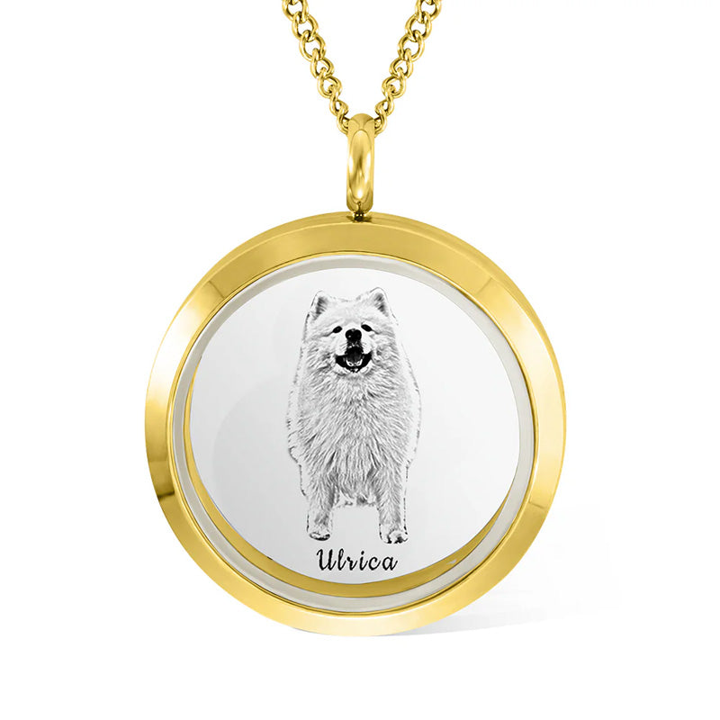 Personalisierte Andenkenkette aus Tierfell mit Portrait, Gedenkschmuck, Haustierverlust-Geschenk für Sie