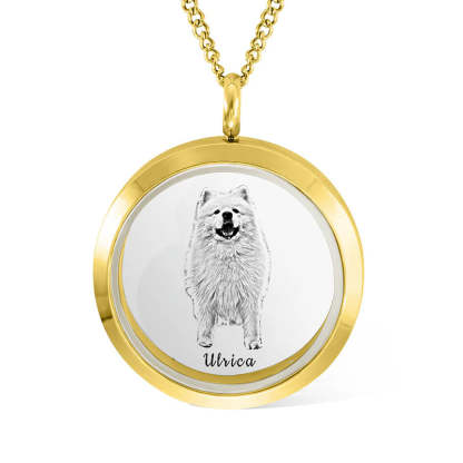 Personalisierte Andenkenkette aus Tierfell mit Portrait, Gedenkschmuck, Haustierverlust-Geschenk für Sie