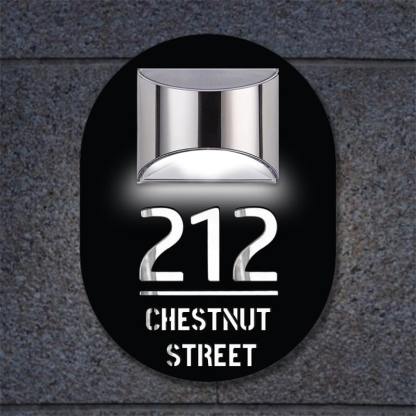 Personalized Solar Cut House Number Sign