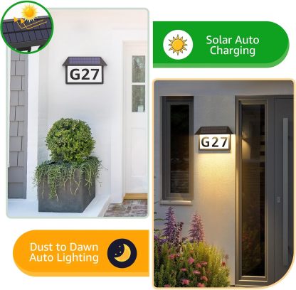 Wall Mounted Solar Home Address Number Sign