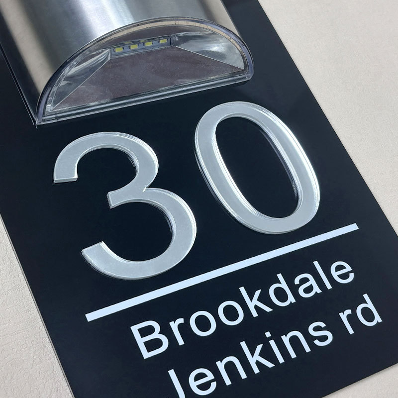 Custom Solar 3D House Sign | Rectangle