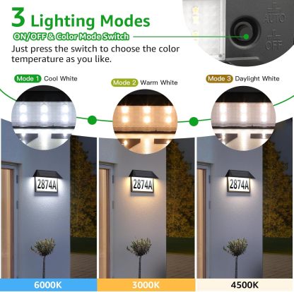 Wall Mounted Solar Home Address Number Sign
