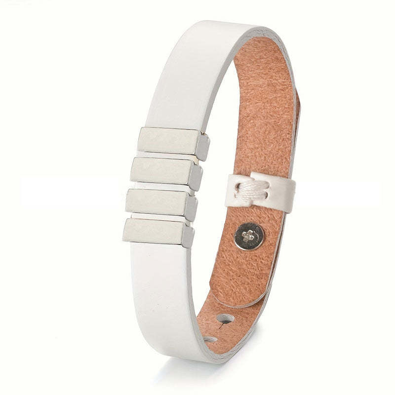 Herren-Lederarmband mit individuellen Silberperlen