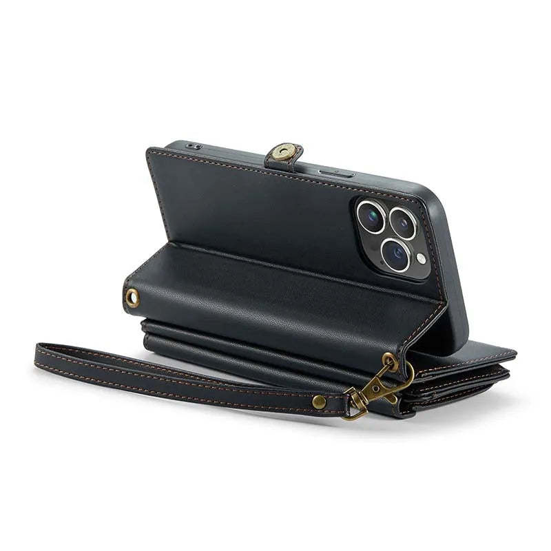 Personalisierter Briefkartenhalter Reißverschluss Portemonnaie Crossbody Handyhülle - Für iPhone und Samsung