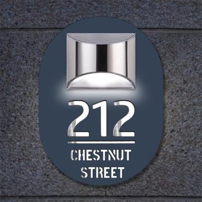 Personalized Solar Cut House Number Sign