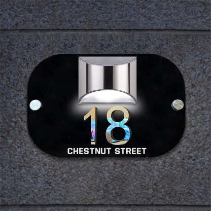 Personalized Solar 3D House Number Sign