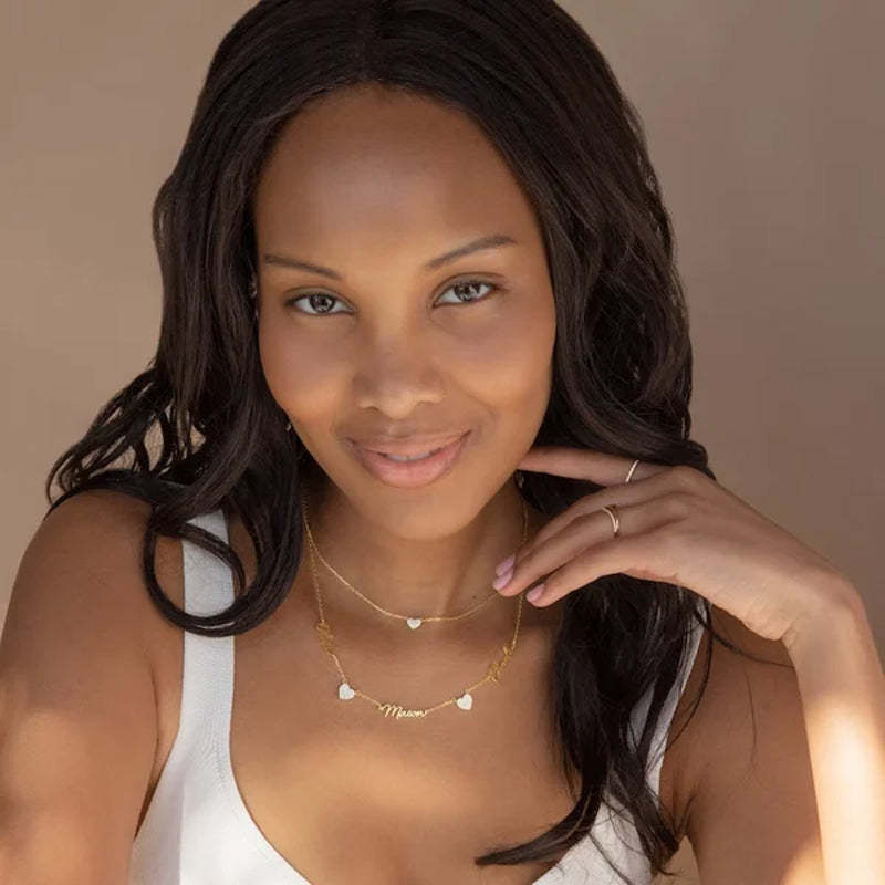 Aangepaste naam & effenen hart charme ketting