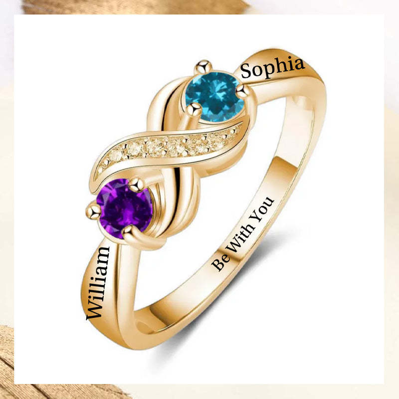 Bague De Naissance Personnalisée Pour Couple Avec Pierre De Naissance