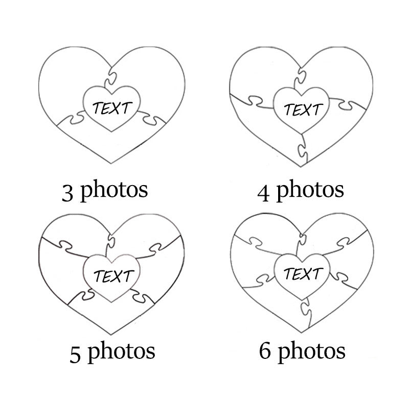 Personalisiertes Herz-Foto-Puzzle-Spiegellicht - Muttertagsgeschenk Geburtstagsgeschenk für Mama