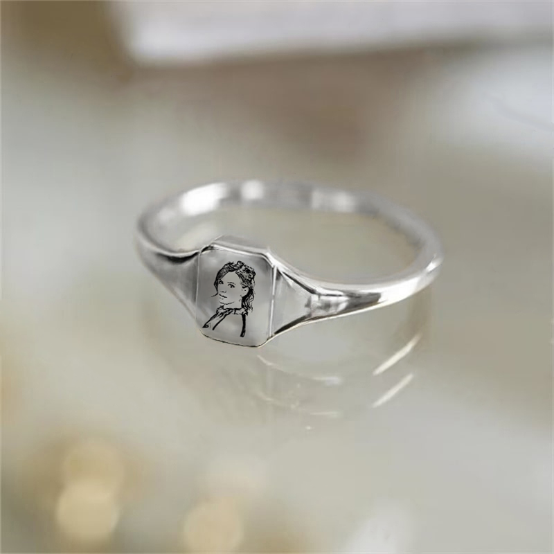 Personalisierter Foto-Geburtssteinring