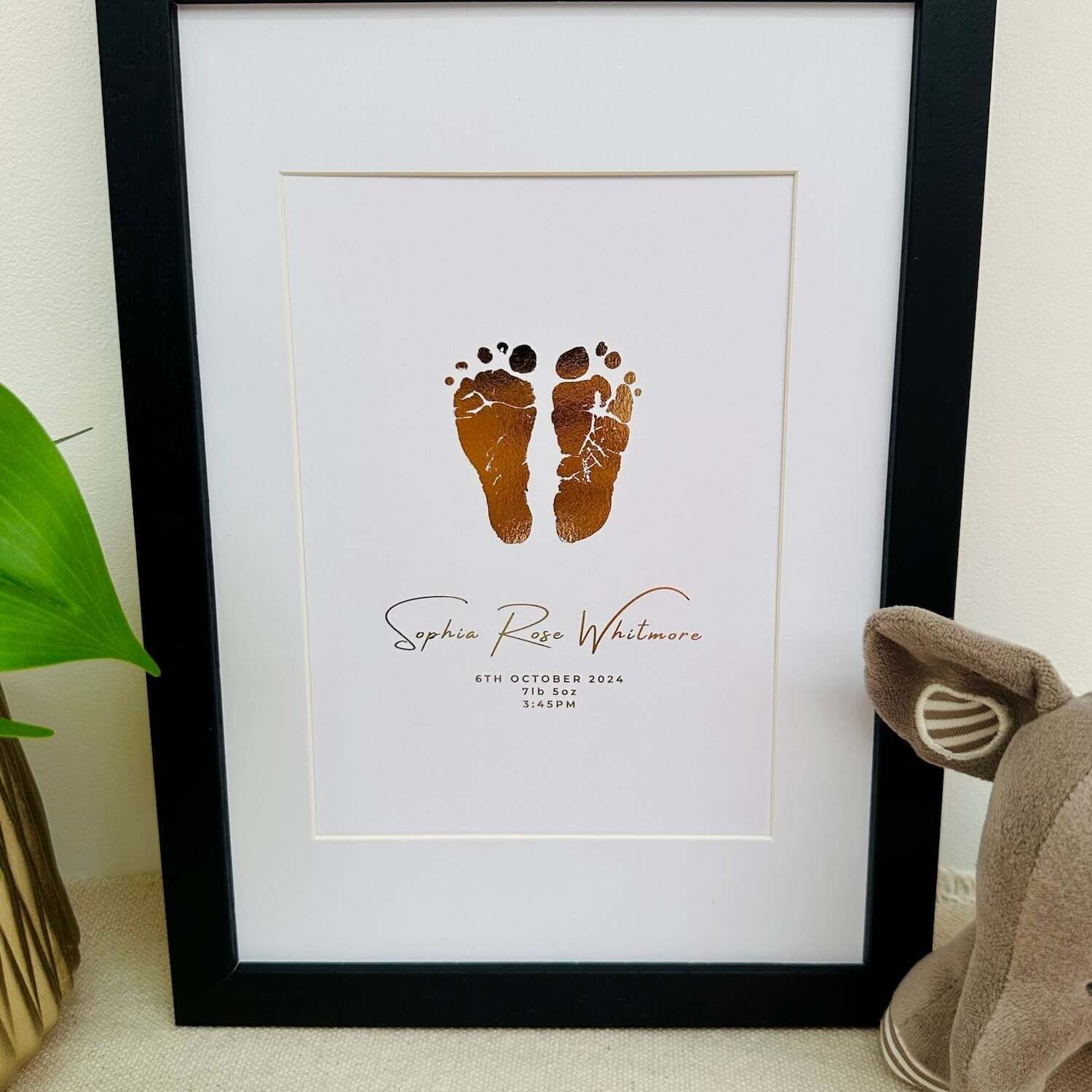 Custom Foiled Baby Hand & Footprint Art Frame