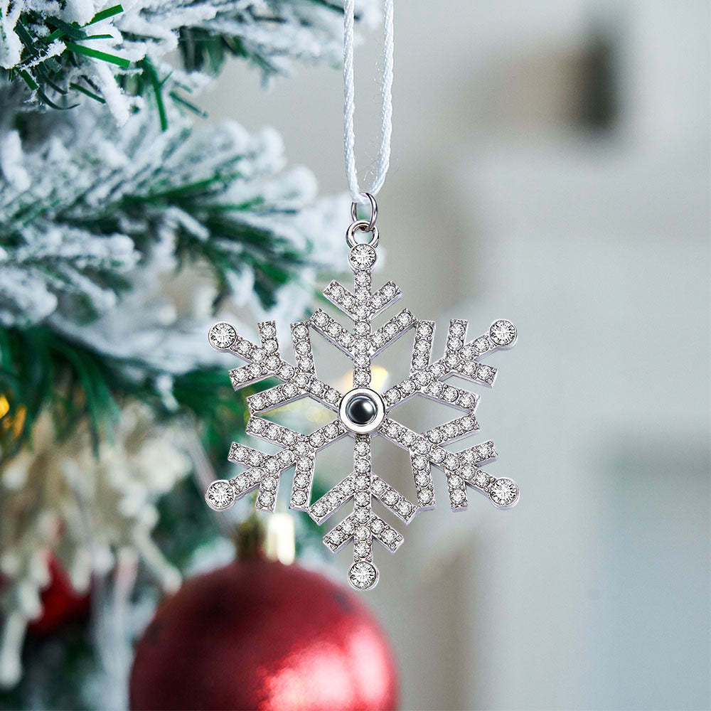 Personalisierte Projektionsverzierung, individuelles Foto, Schneeflocke, Weihnachtsverzierung, Geschenke