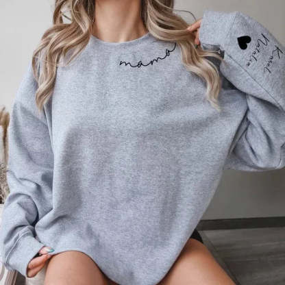 Personalisierter Mama Bestickter Sweatshirt Hoodie