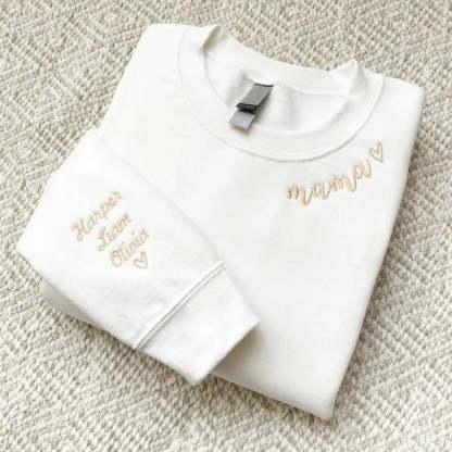 Personalisierter Mama Bestickter Sweatshirt Hoodie