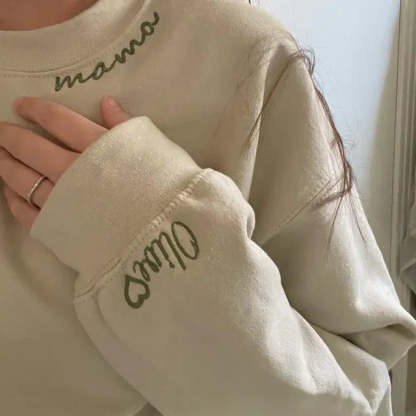 Personalisierter Mama Bestickter Sweatshirt Hoodie