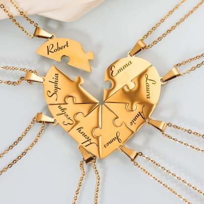 Herzförmige Namenskette, die Freundschaft/Familie/Liebe symbolisiert – wo sich Liebe und Freundschaft kreuzen