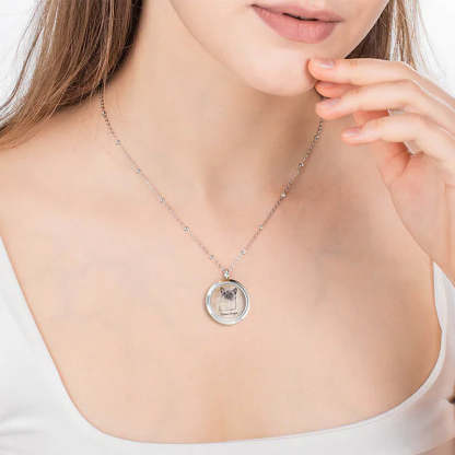Personalisierte Andenkenkette aus Tierfell mit Portrait, Gedenkschmuck, Haustierverlust-Geschenk für Sie