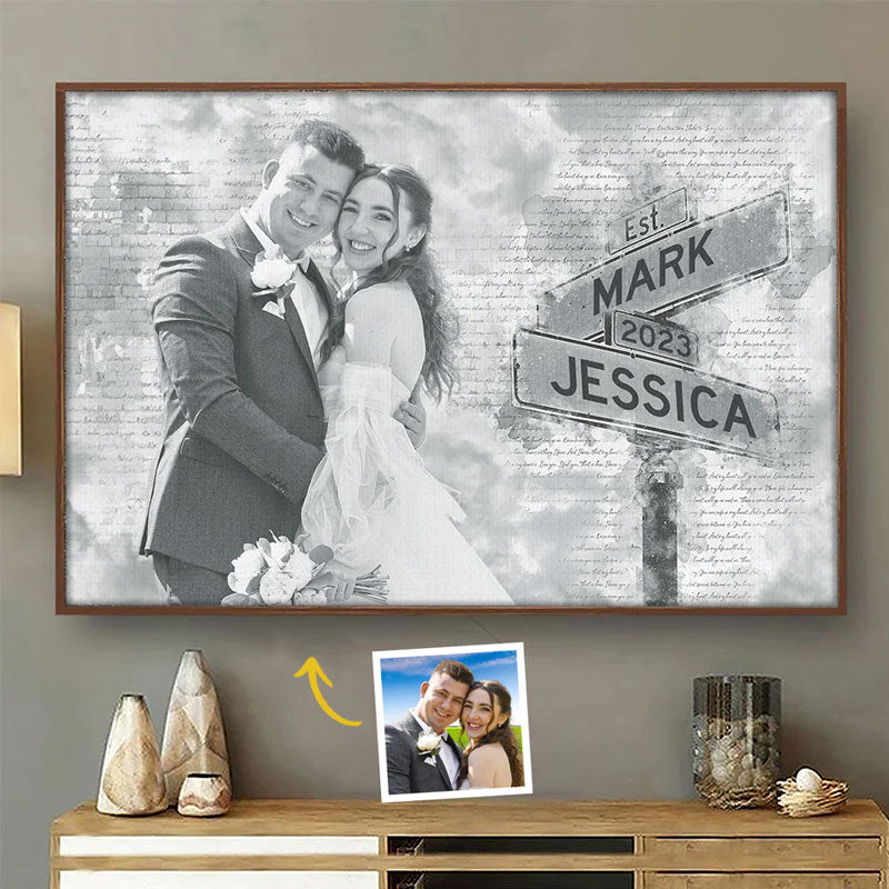 Personalisiertes horizontales Fotoposter für Paare – Erinnerungsgeschenk für Mann oder Frau, Freund oder Freundin