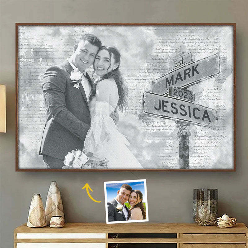 Personalisiertes horizontales Fotoposter für Paare – Erinnerungsgeschenk für Mann oder Frau, Freund oder Freundin