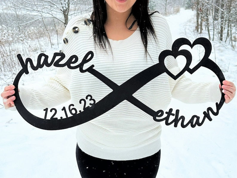 Individuelle personalisierte Hochzeitsgeschenke - Verlobungslogo Geschenke zum Jahrestag