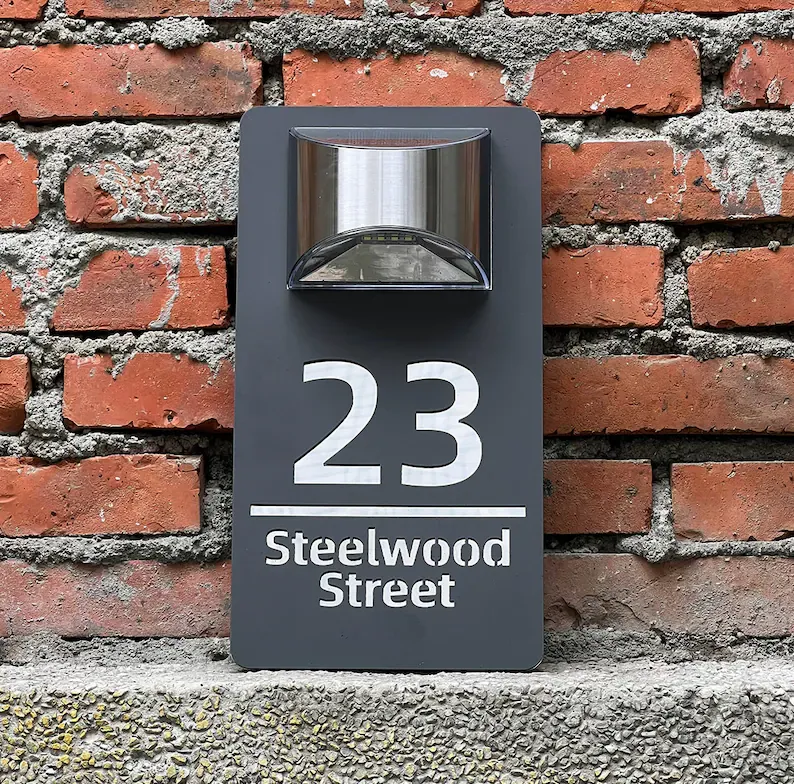 Custom Solar Laser Cut House Sign | Rectangle