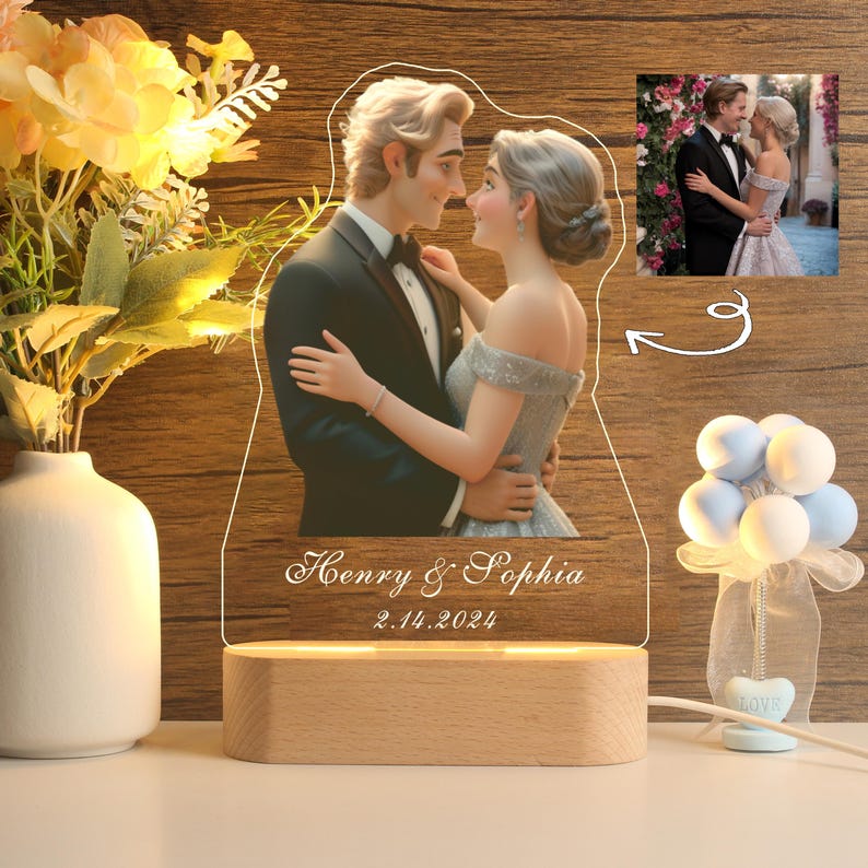 Personalisiertes Cartoon Portrait Nachtlicht