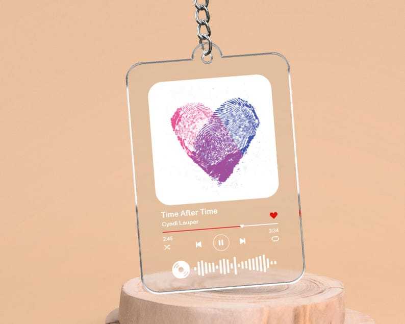 Personalisierter Schlüsselanhänger mit Fingerabdruck-Herz für Paare