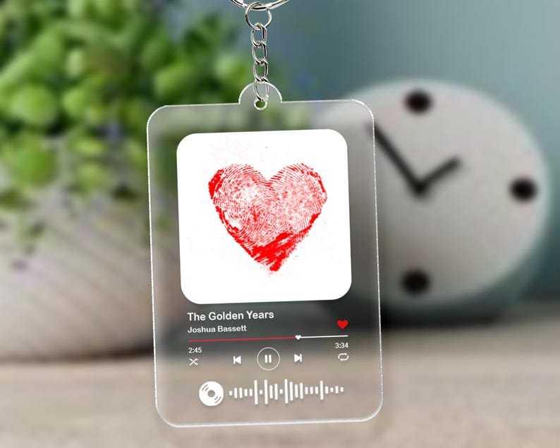 Personalisierter Schlüsselanhänger mit Fingerabdruck-Herz für Paare