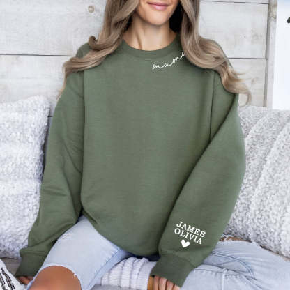 Personalisierter Mama Bestickter Sweatshirt Hoodie