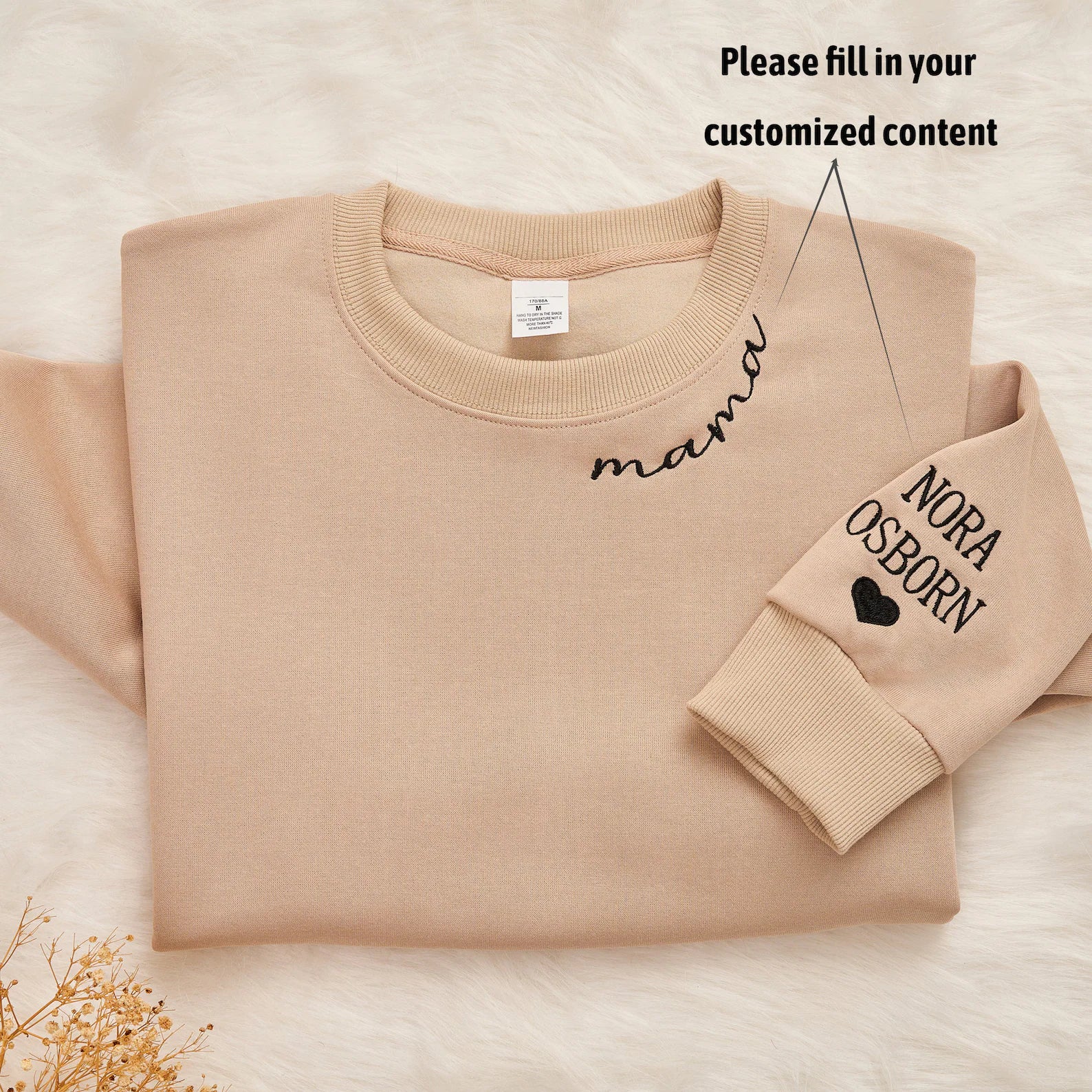 Personalisierter Mama Bestickter Sweatshirt Hoodie