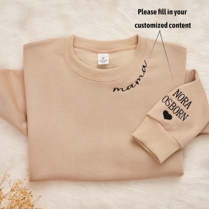 Personalisierter Mama Bestickter Sweatshirt Hoodie