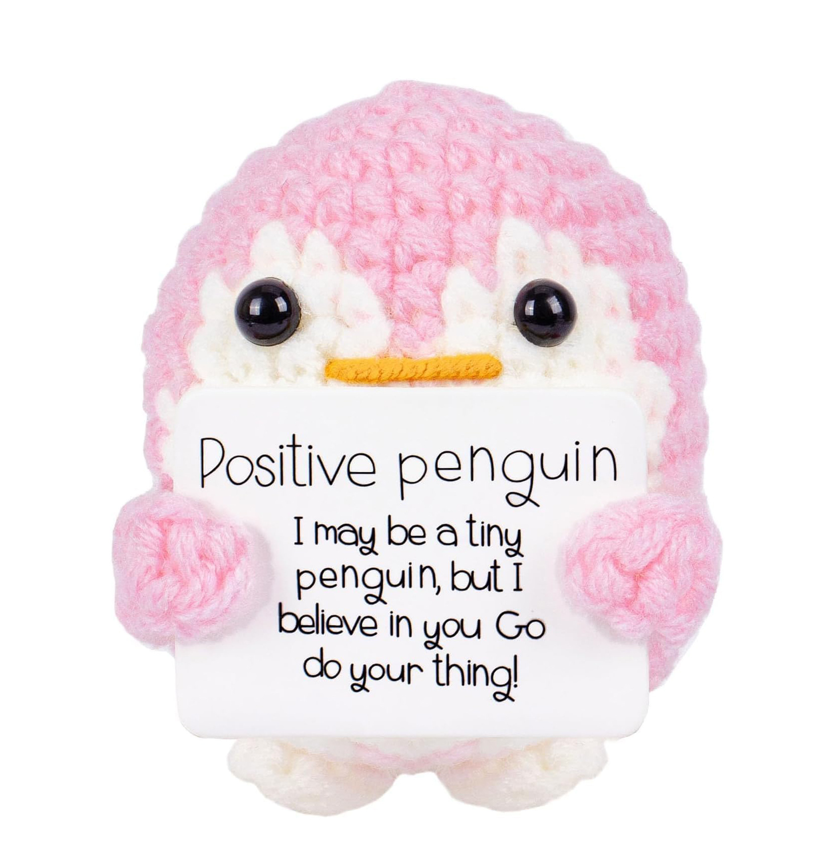 💖Handmade Crochet Positive Penguin🎁Emotional Support Gift