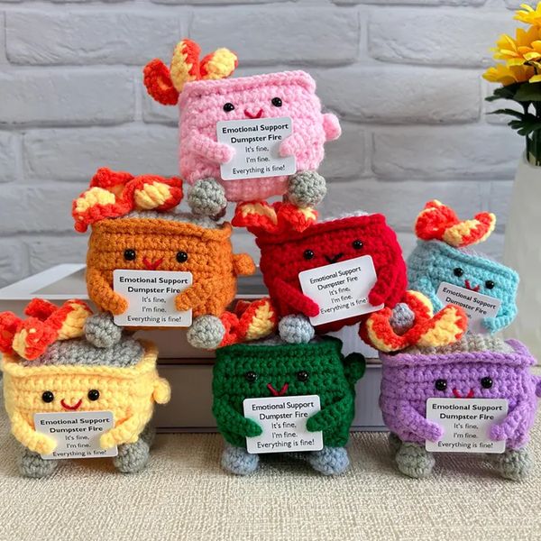Handmade Crochet Dumpster Fire