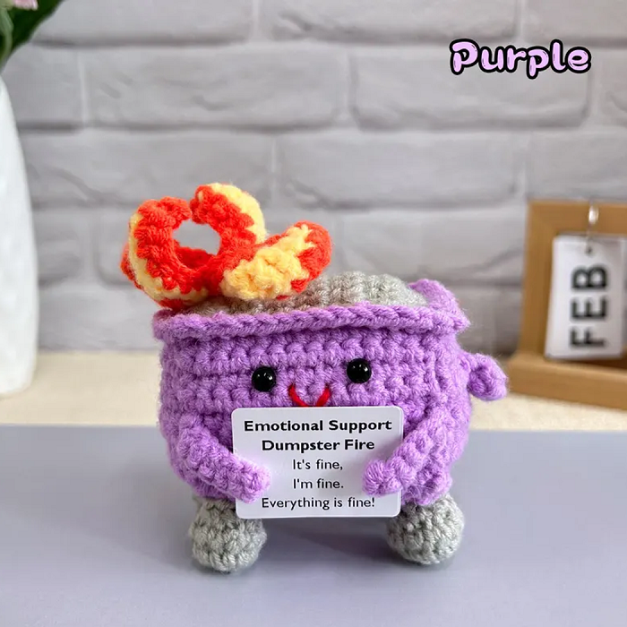 Handmade Crochet Dumpster Fire