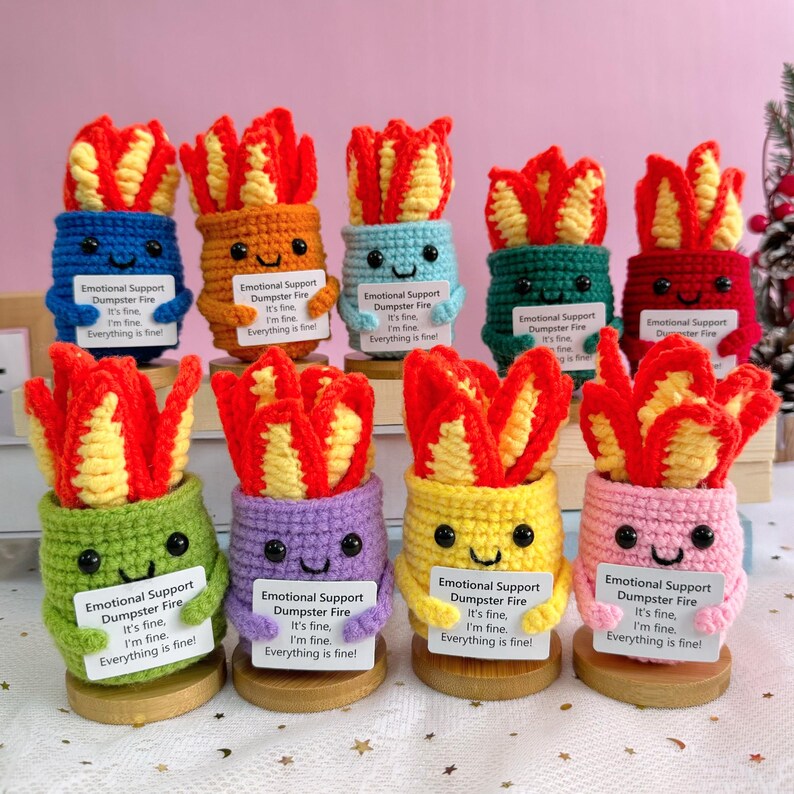 🔥New Handmade Crochet Dumpster Fire