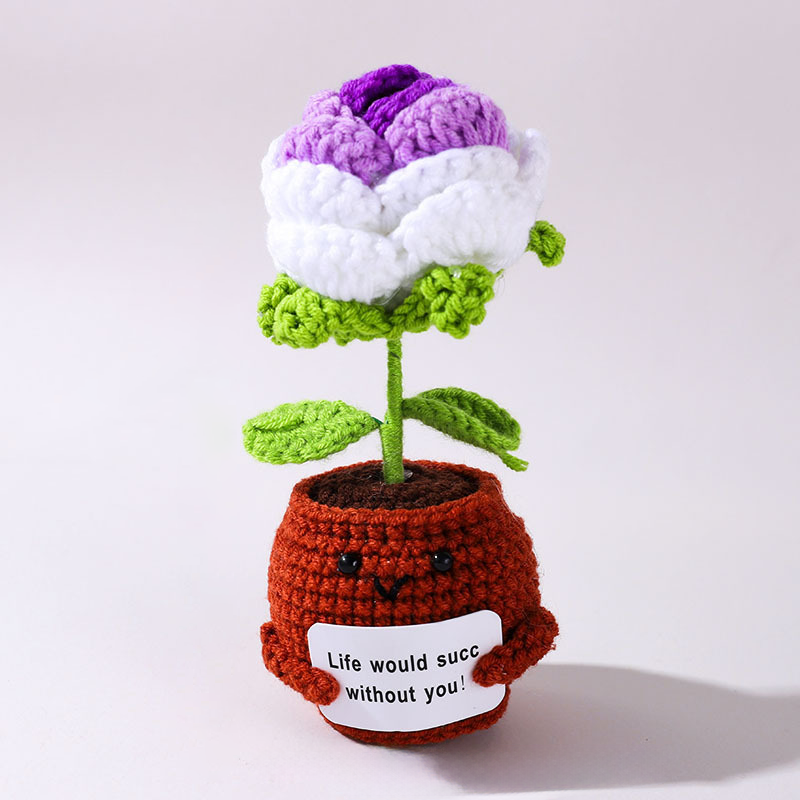💖Handmade Crochet Positive Bonsai Rose