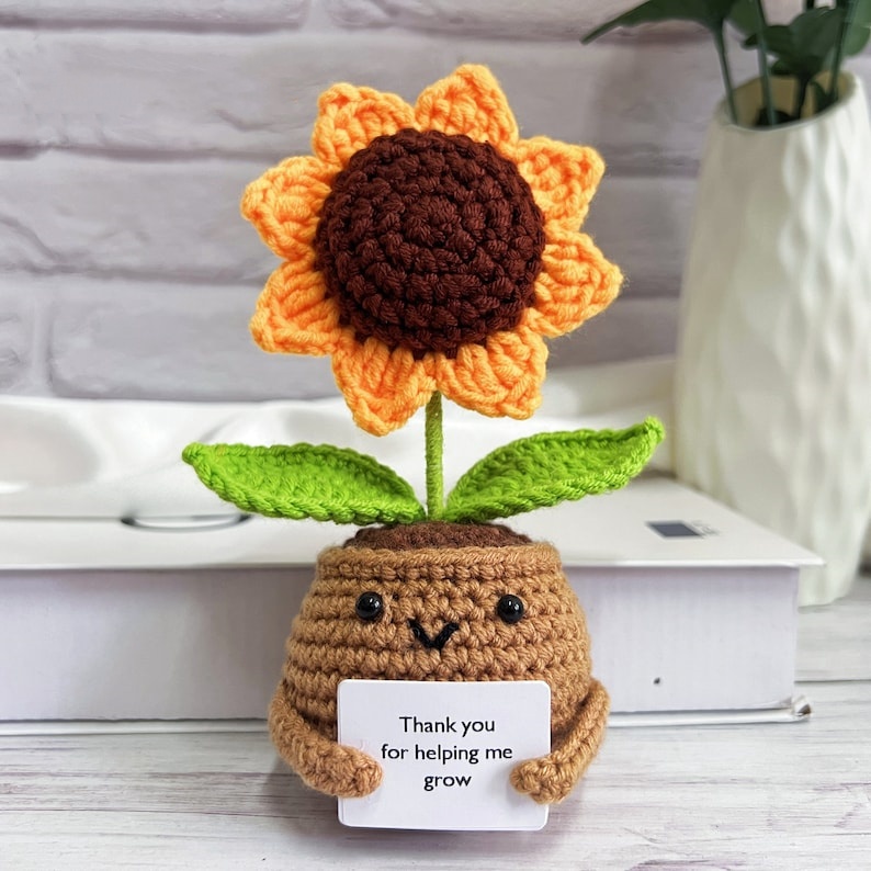 Handmade Crochet Sunflower Plants