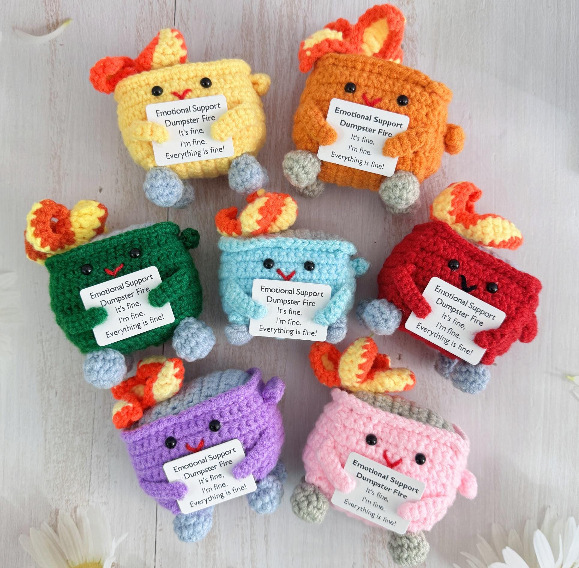 💖Handmade Crochet Dumpster Fire🎁