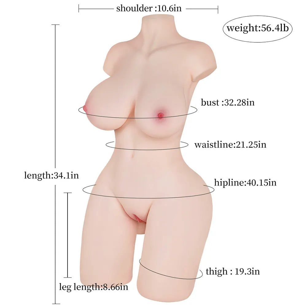 Zanna- 56.4lb Large Size Gel-Fylld Kvinnlig Sextorso
