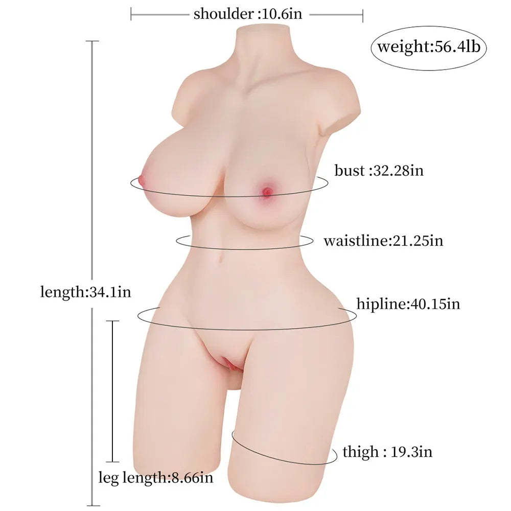 Zanna- 56.4lb Large Size Gel-Fylld Kvinnlig Sextorso