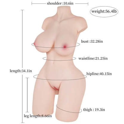 Zanna- 56.4lb Large Size Gel-Fylld Kvinnlig Sextorso