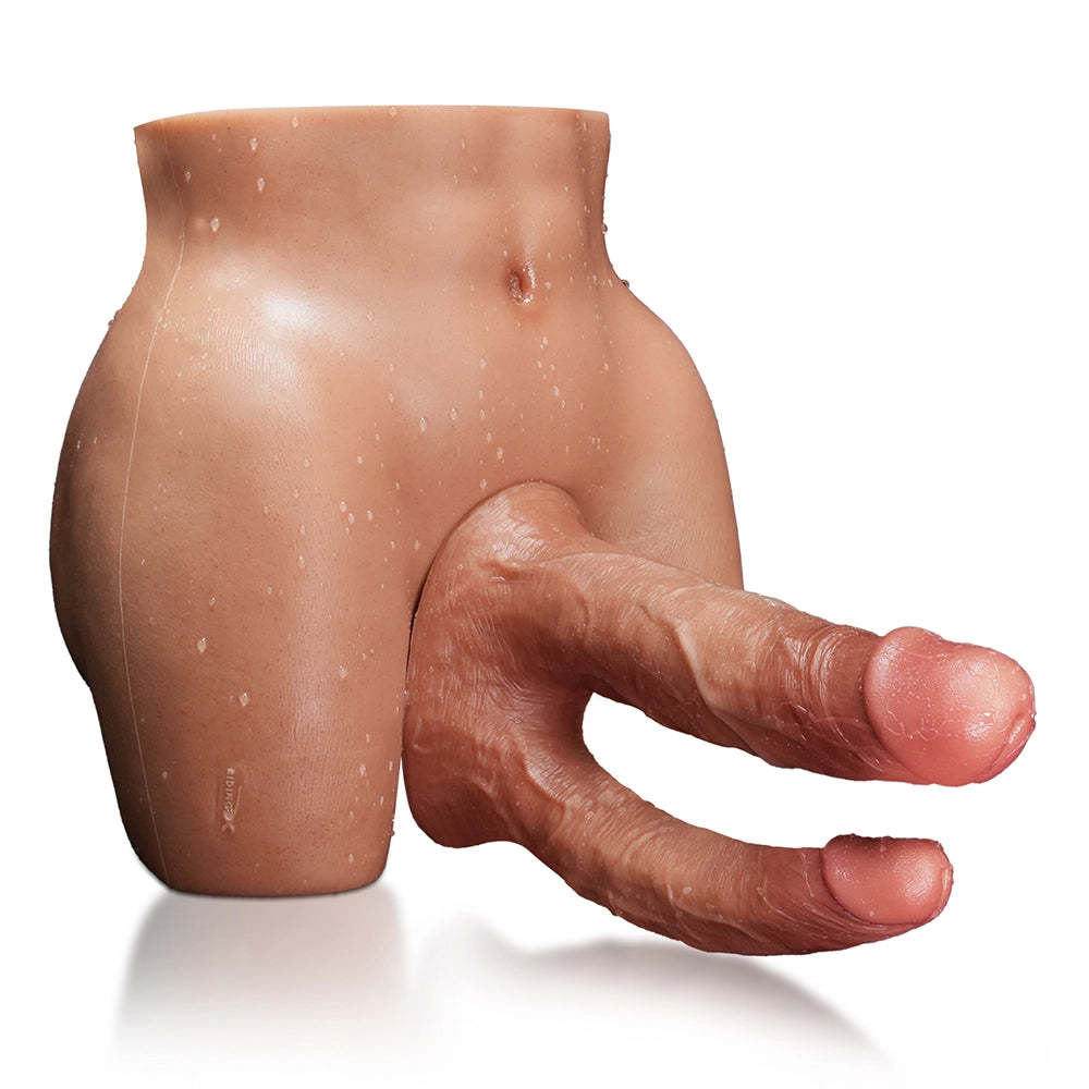 Chris-14LB Full Silikon Big Ass Hane Torso Med Utbytbar Dildo