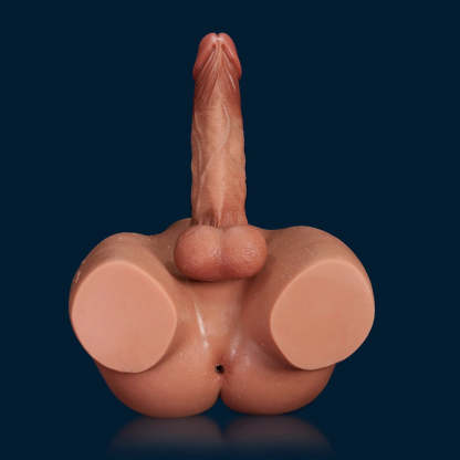 Chris-14LB Full Silikon Big Ass Hane Torso Med Utbytbar Dildo
